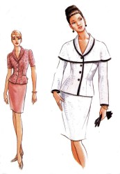 9419 SO EZ VOG CAPELET COLLAR TOP,SKIRT PATTERN 12-16